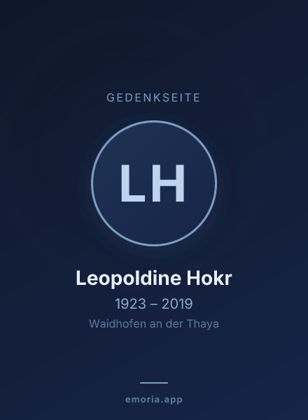 Gedenkportrait von Leopoldine Hokr