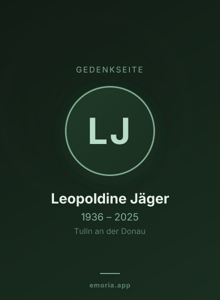 Gedenkportrait von Leopoldine Jäger