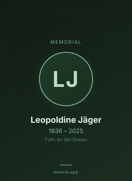 Memorial portrait of Leopoldine Jäger