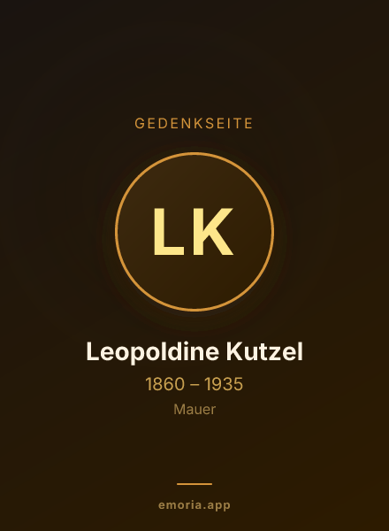 Gedenkportrait von Leopoldine Kutzel