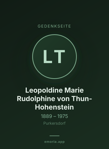 Gedenkportrait von Leopoldine Marie Rudolphine von Thun-Hohenstein