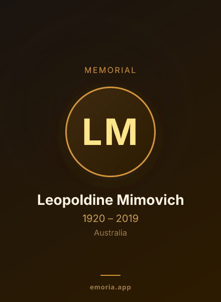 Memorial portrait of Leopoldine Mimovich