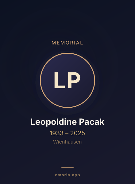 Memorial portrait of Leopoldine Pacak