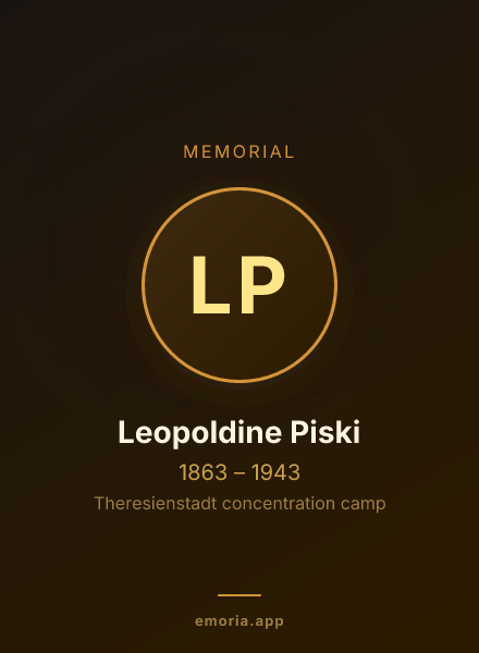 Memorial portrait of Leopoldine Piski