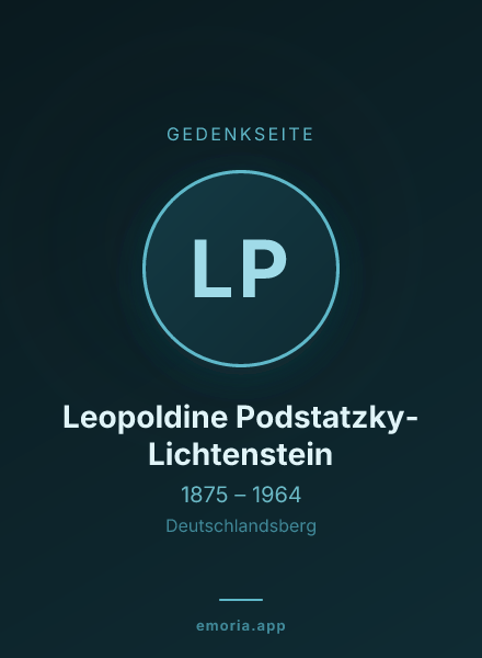 Gedenkportrait von Leopoldine Podstatzky-Lichtenstein