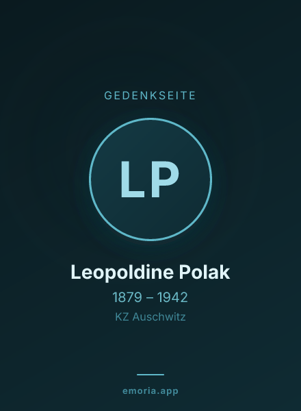 Gedenkportrait von Leopoldine Polak