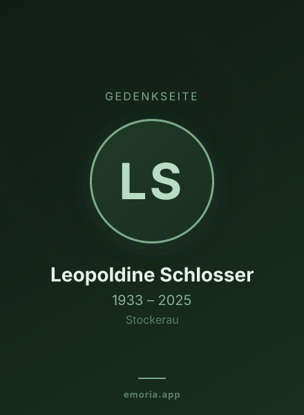 Gedenkportrait von Leopoldine Schlosser