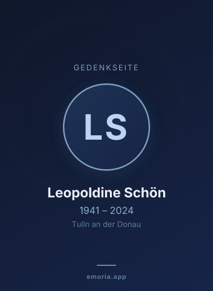 Gedenkportrait von Leopoldine Schön