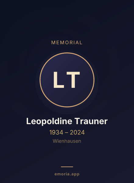 Memorial portrait of Leopoldine Trauner