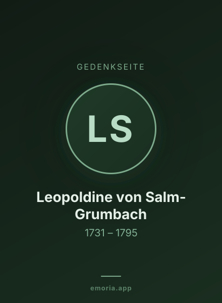Gedenkportrait von Leopoldine von Salm-Grumbach