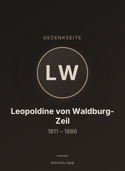 Gedenkportrait von Leopoldine von Waldburg-Zeil