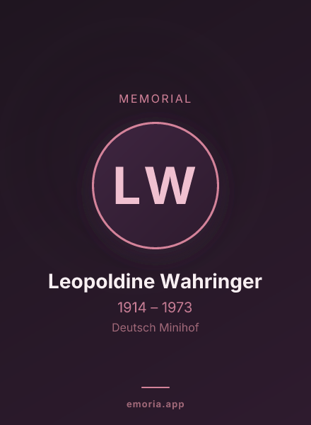 Memorial portrait of Leopoldine Wahringer