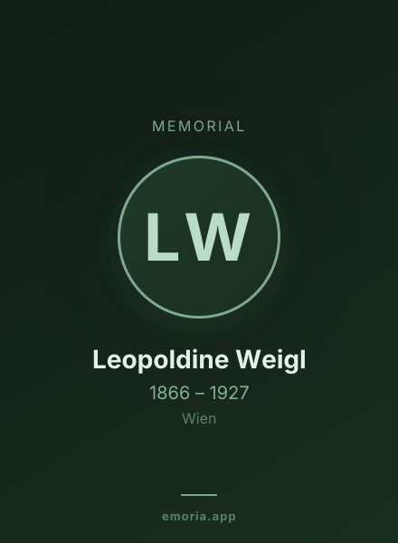 Memorial portrait of Leopoldine Weigl