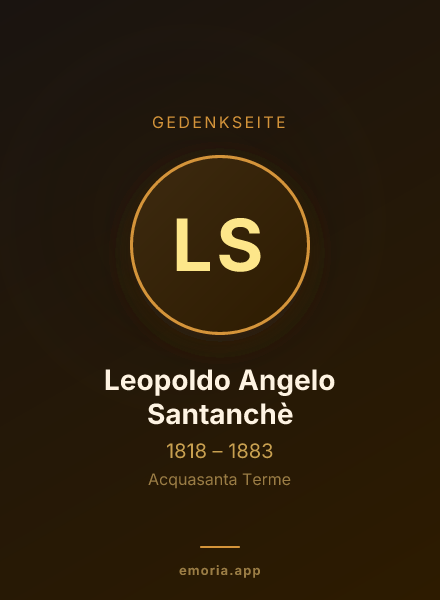 Gedenkportrait von Leopoldo Angelo Santanchè