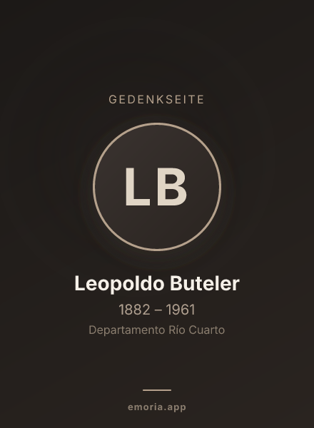 Gedenkportrait von Leopoldo Buteler