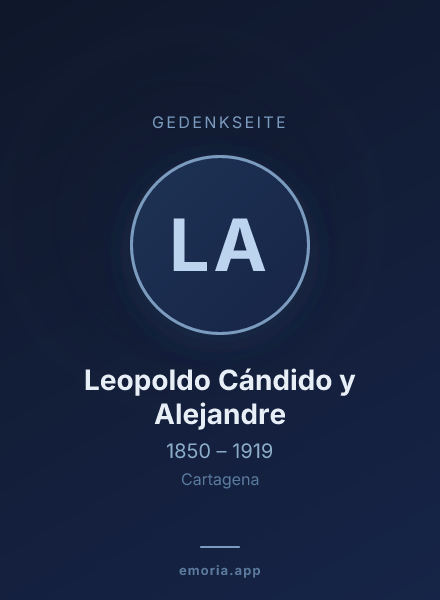 Gedenkportrait von Leopoldo Cándido y Alejandre