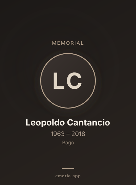 Memorial portrait of Leopoldo Cantancio