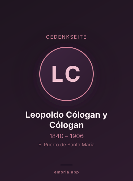 Gedenkportrait von Leopoldo Cólogan y Cólogan