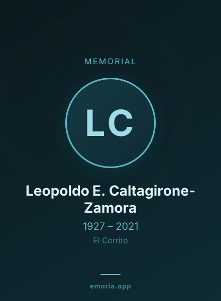 Memorial portrait of Leopoldo E. Caltagirone-Zamora