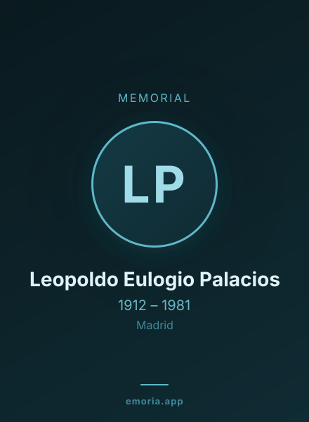 Memorial portrait of Leopoldo Eulogio Palacios