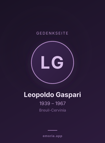 Gedenkportrait von Leopoldo Gaspari