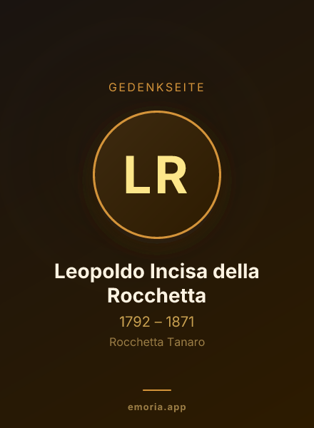 Gedenkportrait von Leopoldo Incisa della Rocchetta