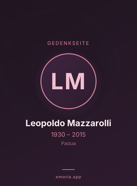 Gedenkportrait von Leopoldo Mazzarolli