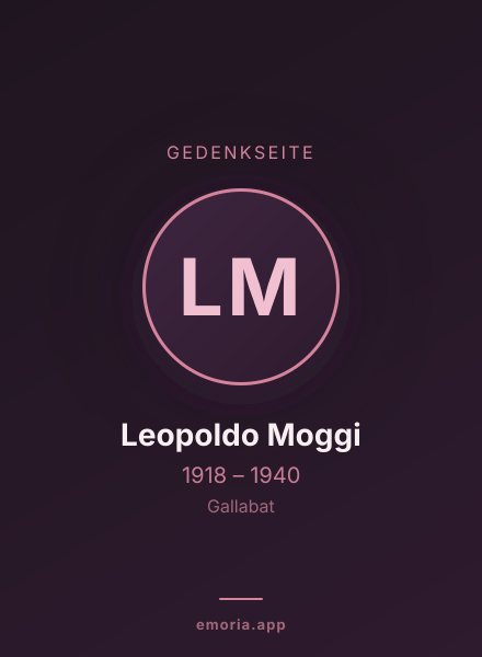 Gedenkportrait von Leopoldo Moggi