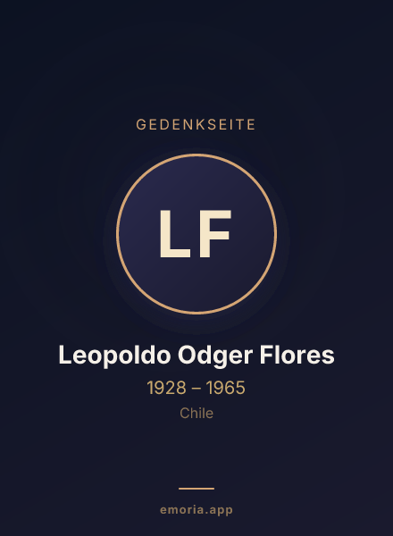 Gedenkportrait von Leopoldo Odger Flores