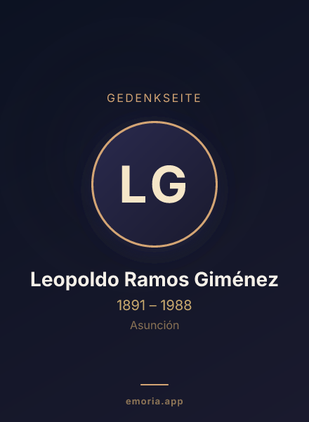 Gedenkportrait von Leopoldo Ramos Giménez