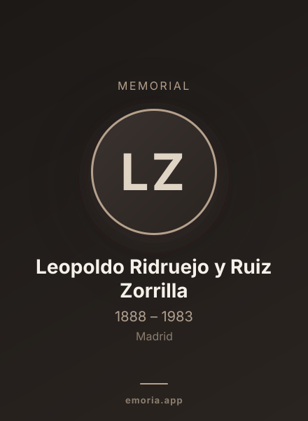 Memorial portrait of Leopoldo Ridruejo y Ruiz Zorrilla