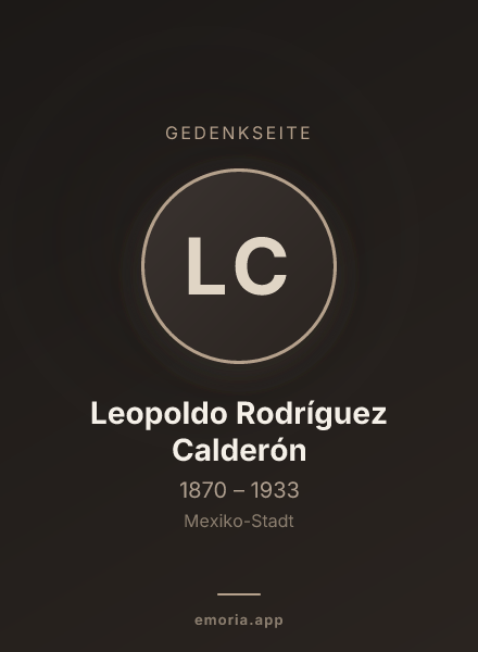 Gedenkportrait von Leopoldo Rodríguez Calderón