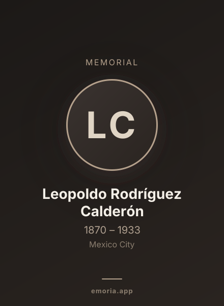 Memorial portrait of Leopoldo Rodríguez Calderón