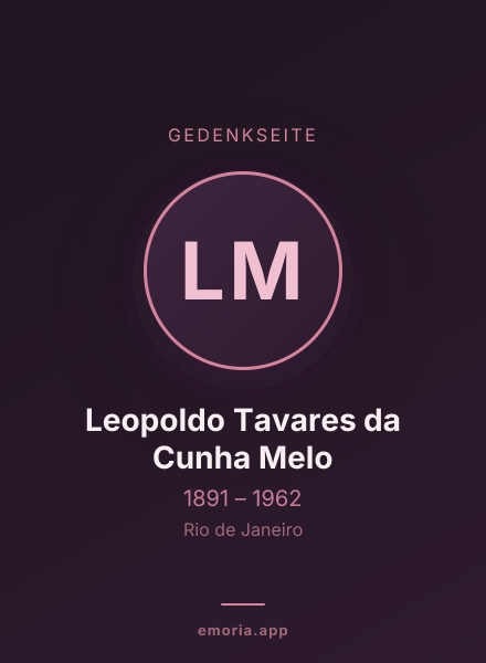 Gedenkportrait von Leopoldo Tavares da Cunha Melo