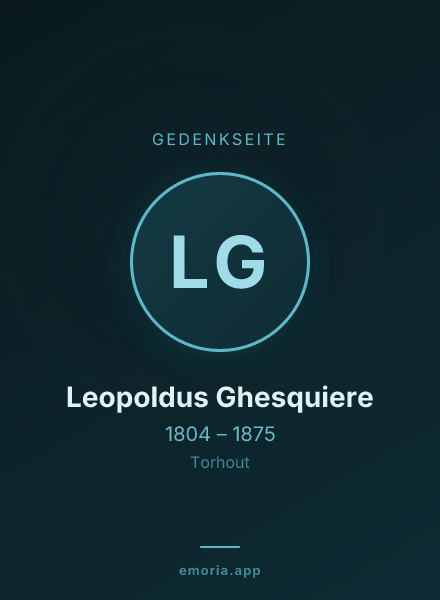 Gedenkportrait von Leopoldus Ghesquiere