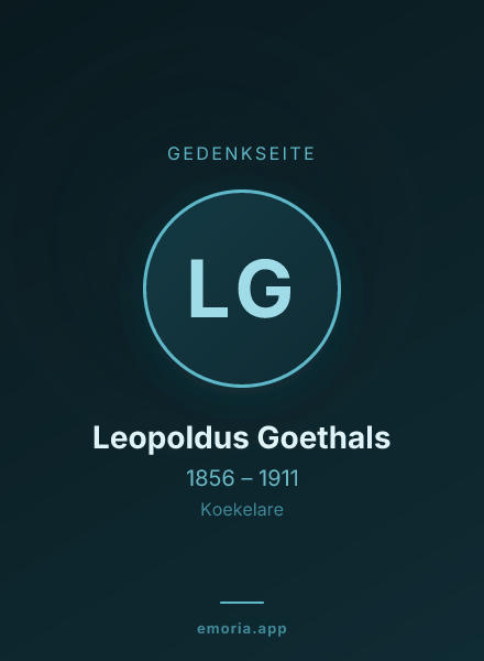 Gedenkportrait von Leopoldus Goethals