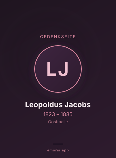 Gedenkportrait von Leopoldus Jacobs