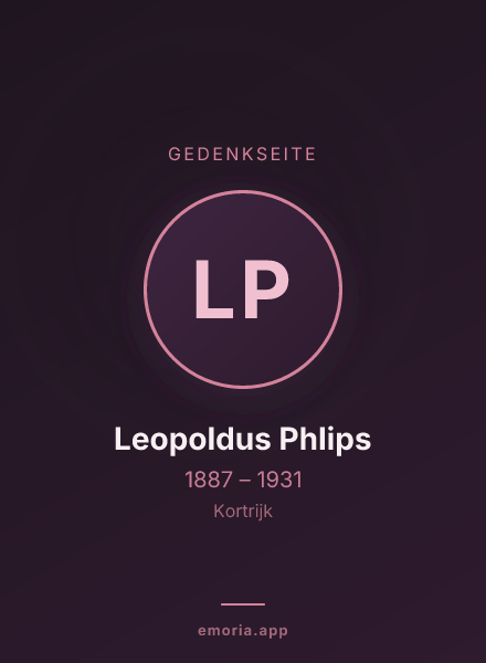 Gedenkportrait von Leopoldus Phlips