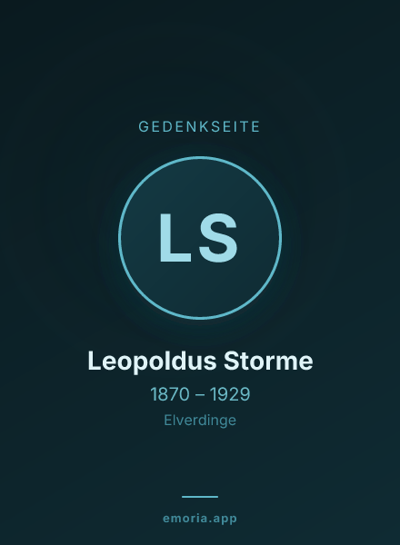 Gedenkportrait von Leopoldus Storme
