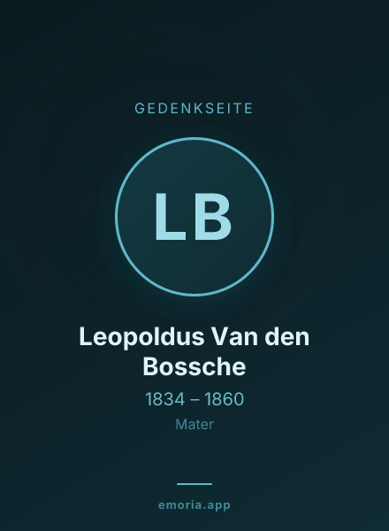 Gedenkportrait von Leopoldus Van den Bossche