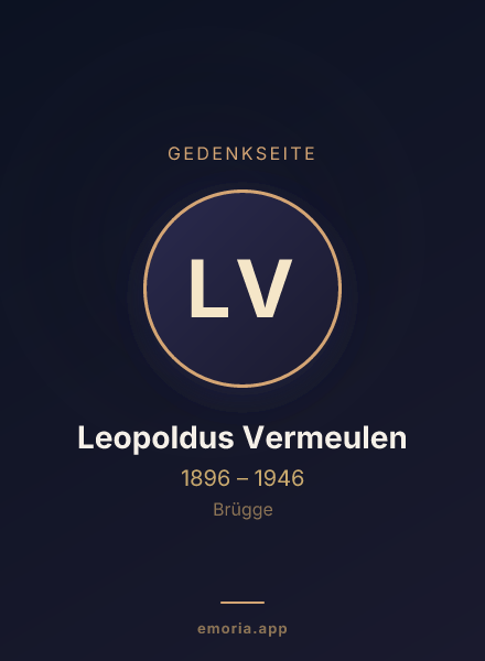 Gedenkportrait von Leopoldus Vermeulen