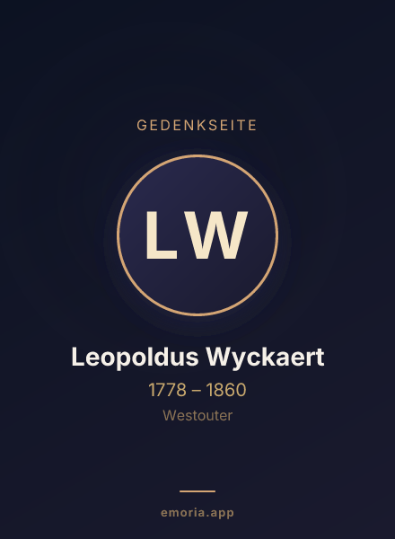 Gedenkportrait von Leopoldus Wyckaert