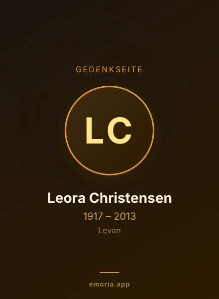 Gedenkportrait von Leora Christensen