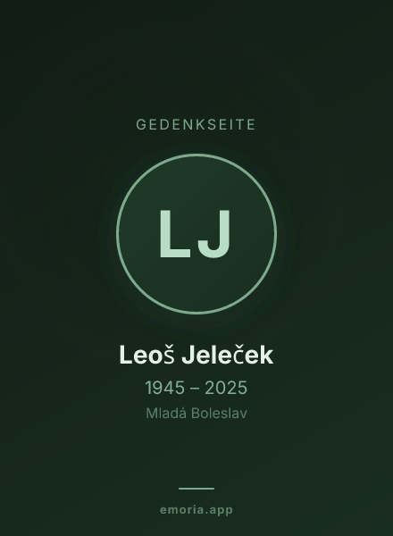 Gedenkportrait von Leoš Jeleček