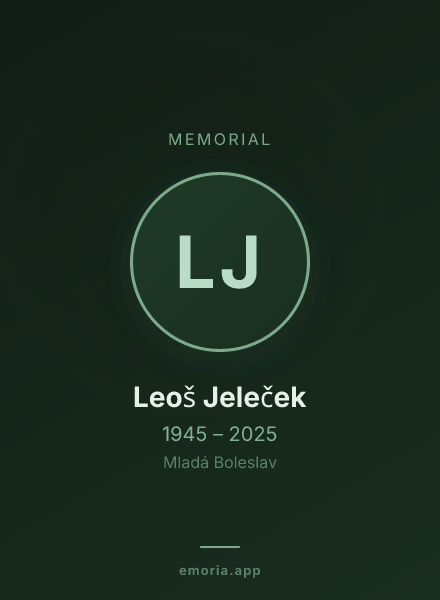 Memorial portrait of Leoš Jeleček