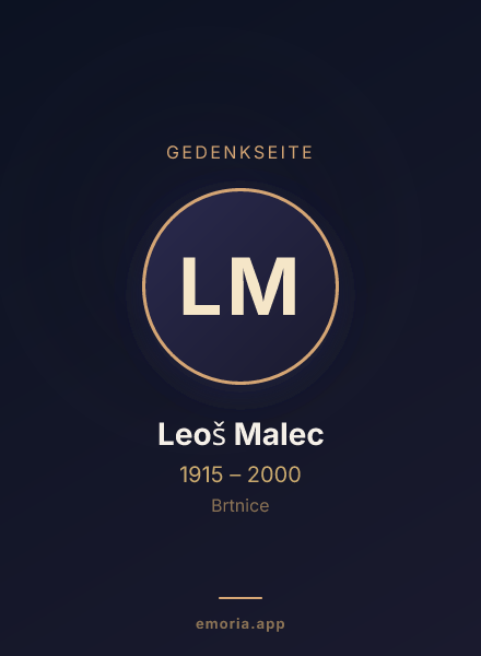 Gedenkportrait von Leoš Malec