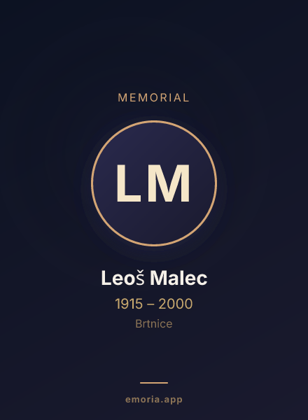 Memorial portrait of Leoš Malec
