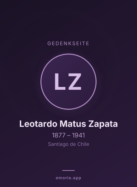 Gedenkportrait von Leotardo Matus Zapata