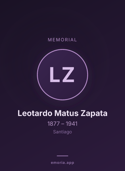 Memorial portrait of Leotardo Matus Zapata