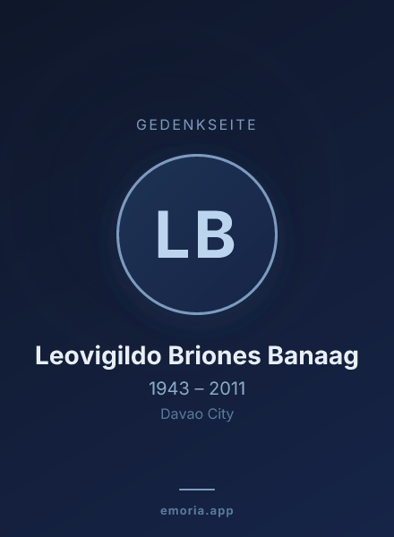 Gedenkportrait von Leovigildo Briones Banaag